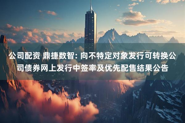 公司配资 鼎捷数智: 向不特定对象发行可转换公司债券网上发行中签率及优先配售结果公告
